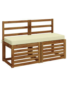 Cuscini per Panchina a 2 Pezzi SOEST 2 pz 100% Poliestere Crema 2
