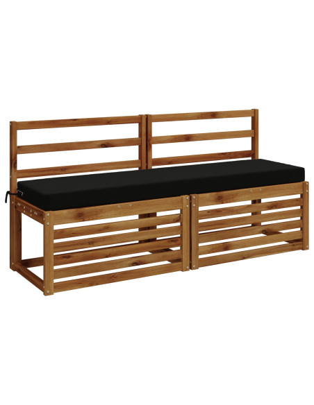 Cuscini per Panchina a 2 Pezzi SOEST 2 pz 100% Poliestere Nero