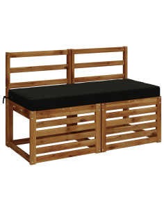 Cuscini per Panchina a 2 Pezzi SOEST 2 pz 100% Poliestere Nero 2