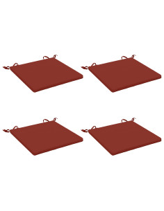 Cuscini per Sedia in 4 Pezzi SOEST 4 pz 100% Poliestere Rosso