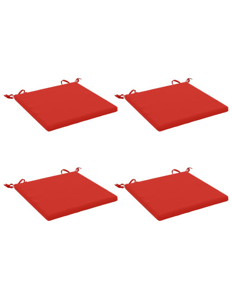 Cuscini per Sedia in 4 Pezzi SOEST 4 pz 100% Poliestere Rosso