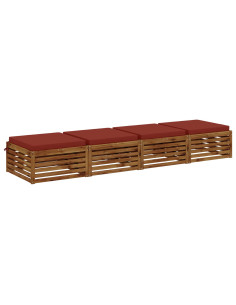 Cuscini per Sedia in 4 Pezzi SOEST 4 pz 100% Poliestere Rosso 2