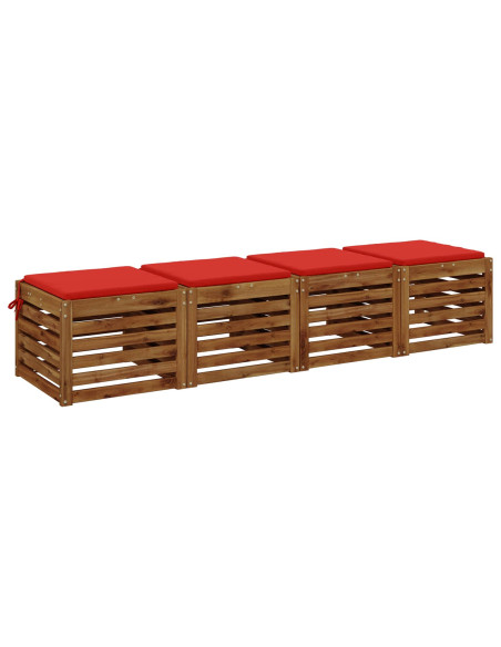 Cuscini per Sedia in 4 Pezzi SOEST 4 pz 100% Poliestere Rosso