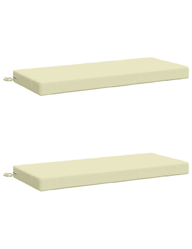Cuscini per Panchina a 2 Pezzi SOEST 2 pz 100% Poliestere Crema