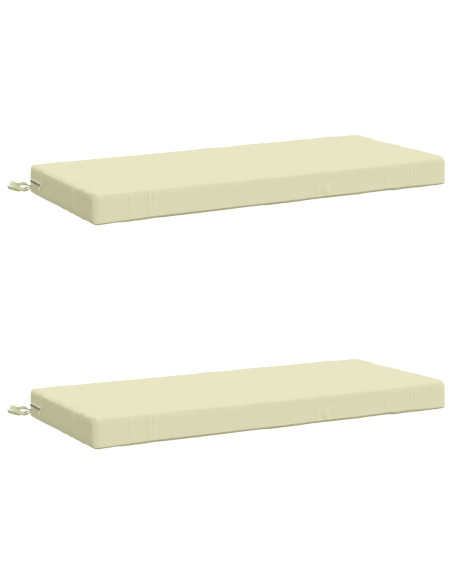 Cuscini per Panchina a 2 Pezzi SOEST 2 pz 100% Poliestere Crema