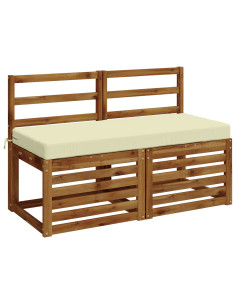 Cuscini per Panchina a 2 Pezzi SOEST 2 pz 100% Poliestere Crema 2