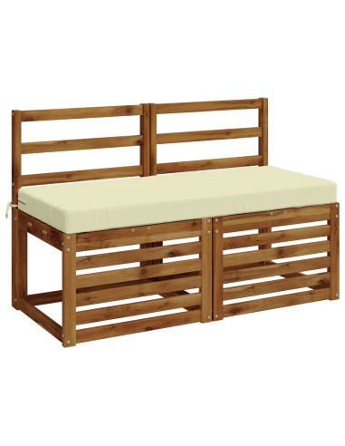 Cuscini per Panchina a 2 Pezzi SOEST 2 pz 100% Poliestere Crema
