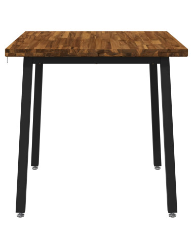 70 x 70 x 75 cm Legno di Acacia Massello Naturale e Nero