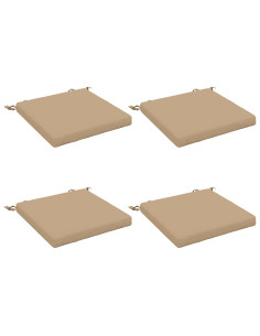 Cuscini per Sedia in 4 Pezzi SOEST 4 pz 100% Poliestere Sabbia