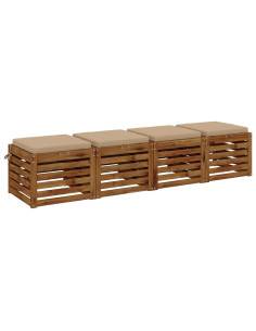 Cuscini per Sedia in 4 Pezzi SOEST 4 pz 100% Poliestere Sabbia 2