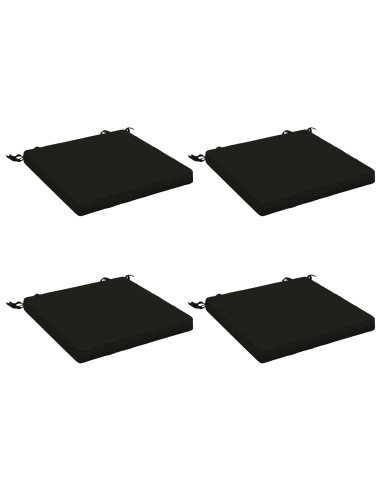 Cuscini per Sedia in 4 Pezzi SOEST 4 pz 100% Poliestere Nero