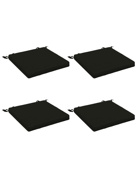 Cuscini per Sedia in 4 Pezzi SOEST 4 pz 100% Poliestere Nero