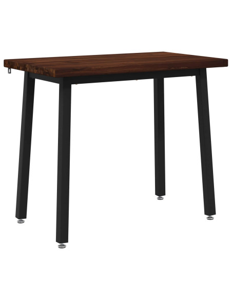 90 x 55 x 75 cm Legno di Acacia Massello Marrone scuro e Nero