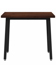 90 x 55 x 75 cm Legno di Acacia Massello Marrone scuro e Nero 2