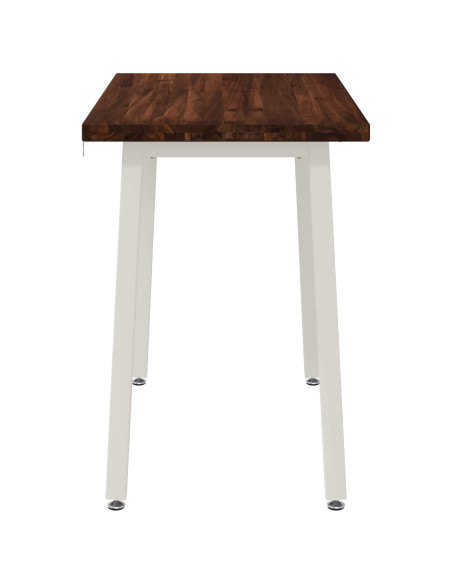 90 x 55 x 75 cm Legno di Acacia Massello Marrone scuro e Bianco