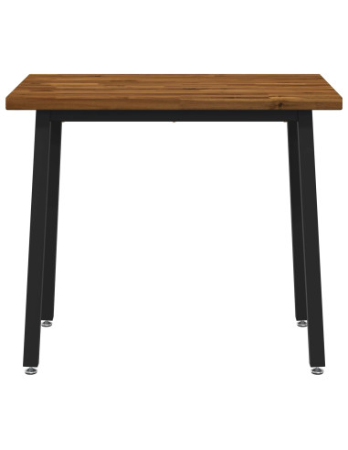 90 x 55 x 75 cm Legno di Acacia Massello Naturale e Nero