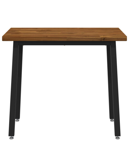 90 x 55 x 75 cm Legno di Acacia Massello Naturale e Nero