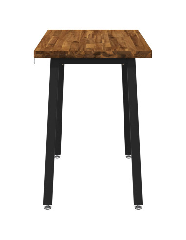 90 x 55 x 75 cm Legno di Acacia Massello Naturale e Nero