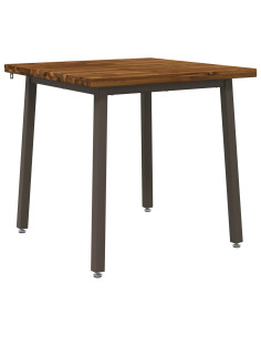 80 x 80 x 75 cm Legno di Acacia Massello Naturale e Caffè 2