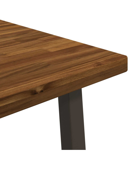 80 x 80 x 75 cm Legno di Acacia Massello Naturale e Caffè