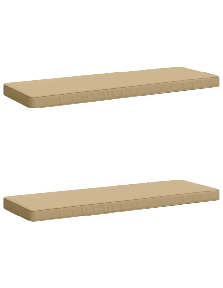 Cuscini per Panchina a 2 Pezzi VUGHT 2 pz 100% Poliestere Beige