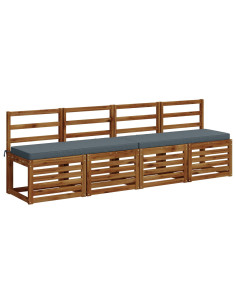 Cuscini per Panchina a 2 Pezzi VUGHT 2 pz 100% Poliestere Blu 2