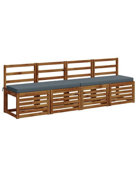 Cuscini per Panchina a 2 Pezzi VUGHT 2 pz 100% Poliestere Blu