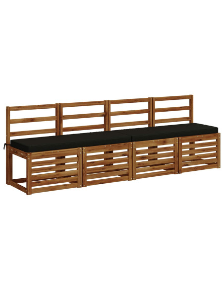Cuscini per Panchina a 2 Pezzi VUGHT 2 pz 100% Poliestere Nero
