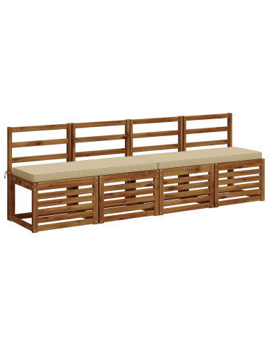 Cuscini per Panchina a 2 Pezzi VUGHT 2 pz 100% Poliestere Beige