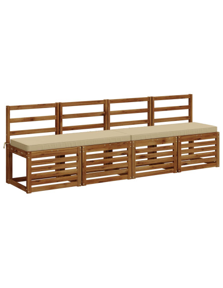 Cuscini per Panchina a 2 Pezzi VUGHT 2 pz 100% Poliestere Beige
