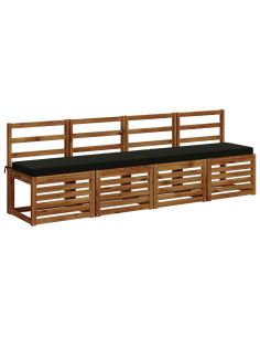 Cuscino per Panchina a 1 Pezzo VUGHT 100% Poliestere Nero 2