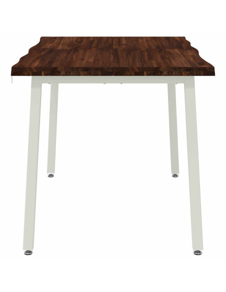 90 x 55 x 75 cm Legno di Acacia Massello Marrone scuro e Bianco