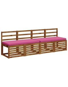 Cuscini per Panchina a 2 Pezzi VUGHT 2 pz 100% Poliestere Rosa 2