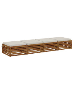Cuscini per Sedia in 4 Pezzi SOEST 4 pz 100% Poliestere Bianco 2