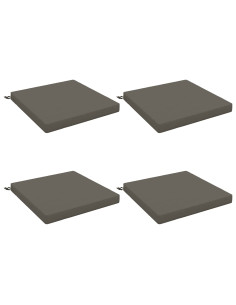 Cuscini per Sedia in 4 Pezzi SOEST 4 pz 100% Poliestere Grigio