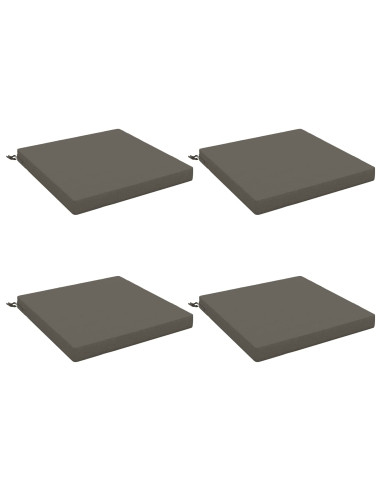 Cuscini per Sedia in 4 Pezzi SOEST 4 pz 100% Poliestere Grigio