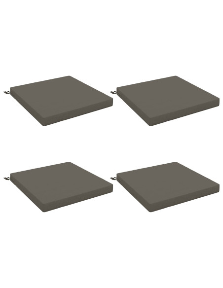 Cuscini per Sedia in 4 Pezzi SOEST 4 pz 100% Poliestere Grigio