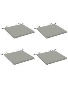 Cuscini per Sedia in 4 Pezzi SOEST 4 pz 100% Poliestere Grigio