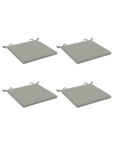 Cuscini per Sedia in 4 Pezzi SOEST 4 pz 100% Poliestere Grigio