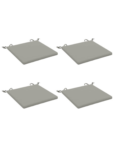 Cuscini per Sedia in 4 Pezzi SOEST 4 pz 100% Poliestere Grigio
