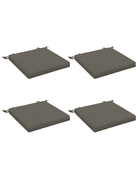 Cuscini per Sedia in 4 Pezzi SOEST 4 pz 100% Poliestere Grigio