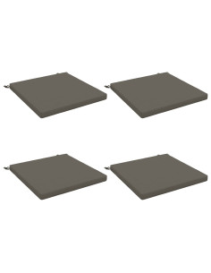 Cuscini per Sedia in 4 Pezzi SOEST 4 pz 100% Poliestere Grigio
