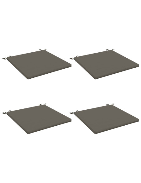 Cuscini per Sedia in 4 Pezzi SOEST 4 pz 100% Poliestere Grigio