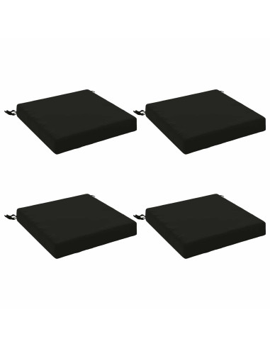 Cuscini per Sedia in 4 Pezzi SOEST 4 pz 100% Poliestere Nero