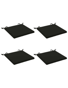 Cuscini per Sedia in 4 Pezzi SOEST 4 pz 100% Poliestere Nero