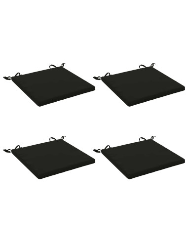 Cuscini per Sedia in 4 Pezzi SOEST 4 pz 100% Poliestere Nero