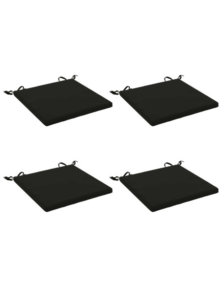 Cuscini per Sedia in 4 Pezzi SOEST 4 pz 100% Poliestere Nero