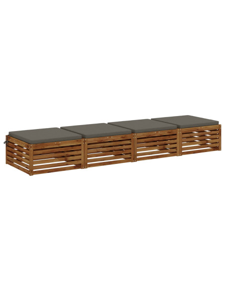 Cuscini per Sedia in 4 Pezzi SOEST 4 pz 100% Poliestere Grigio