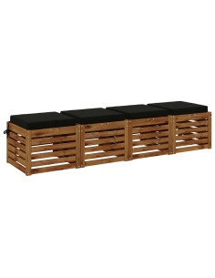 Cuscini per Sedia in 4 Pezzi SOEST 4 pz 100% Poliestere Nero 2