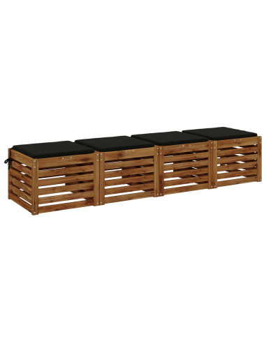 Cuscini per Sedia in 4 Pezzi SOEST 4 pz 100% Poliestere Nero